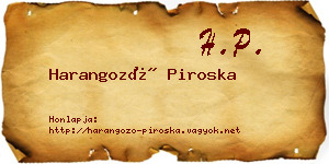 Harangozó Piroska névjegykártya